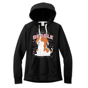 Beagle Anatomy Dog Women's Fleece Hoodie