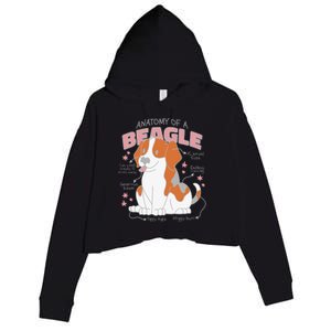 Beagle Anatomy Dog Crop Fleece Hoodie