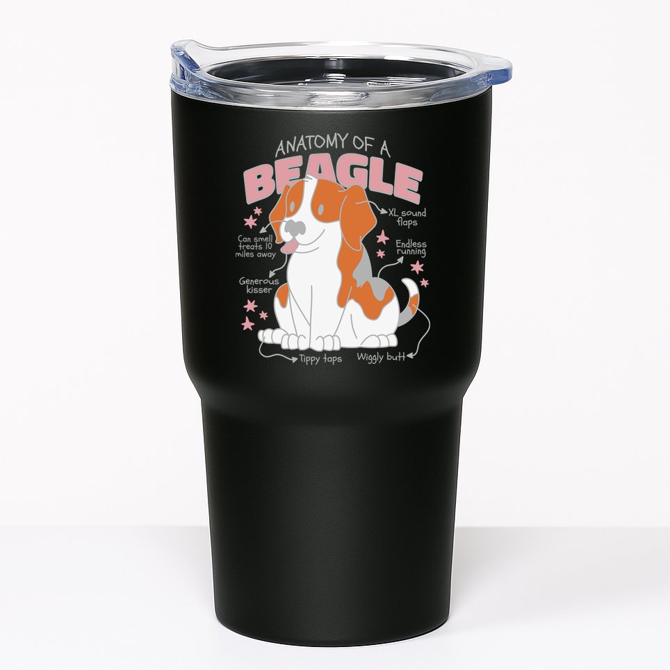 Beagle Anatomy Dog Tumbler