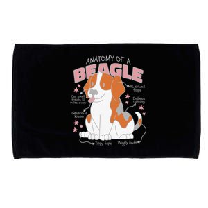 Beagle Anatomy Dog Microfiber Hand Towel