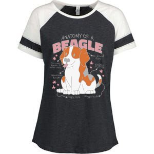 Beagle Anatomy Dog Enza Ladies Jersey Colorblock Tee