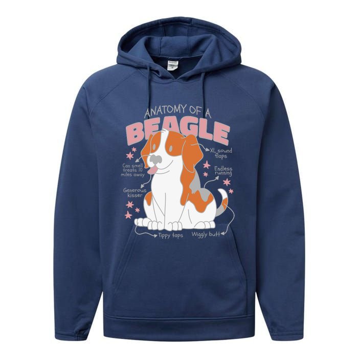 Beagle Anatomy Dog Performance Fleece Hoodie