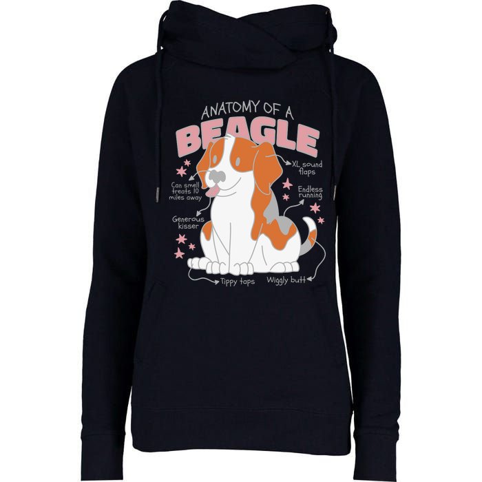 Beagle Anatomy Dog Womens Funnel Neck Pullover Hood