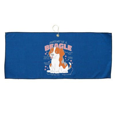 Beagle Anatomy Dog Large Microfiber Waffle Golf Towel