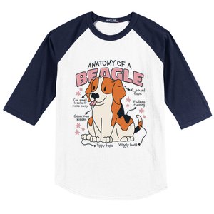 Beagle Anatomy Dog Baseball Sleeve Shirt