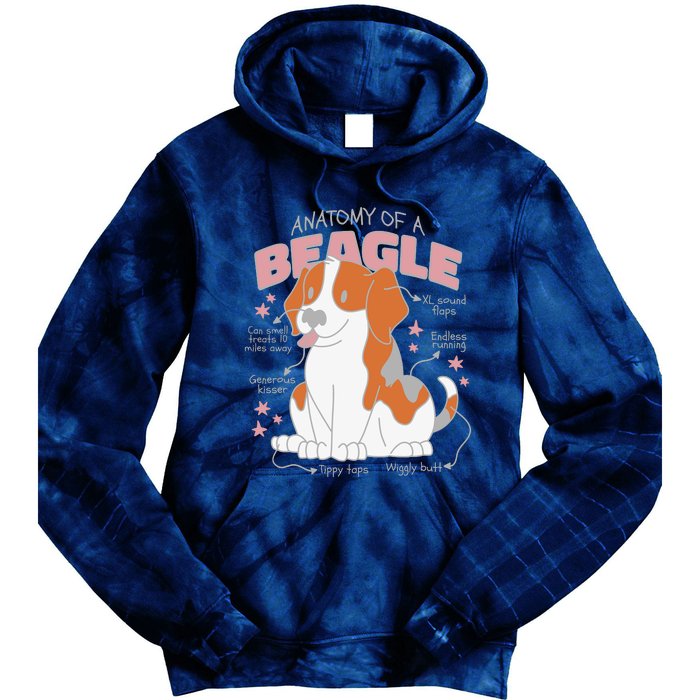 Beagle Anatomy Dog Tie Dye Hoodie