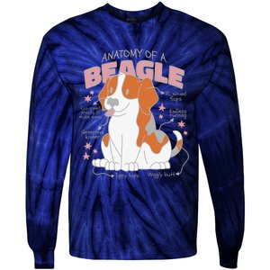 Beagle Anatomy Dog Tie-Dye Long Sleeve Shirt