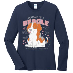 Beagle Anatomy Dog Ladies Long Sleeve Shirt