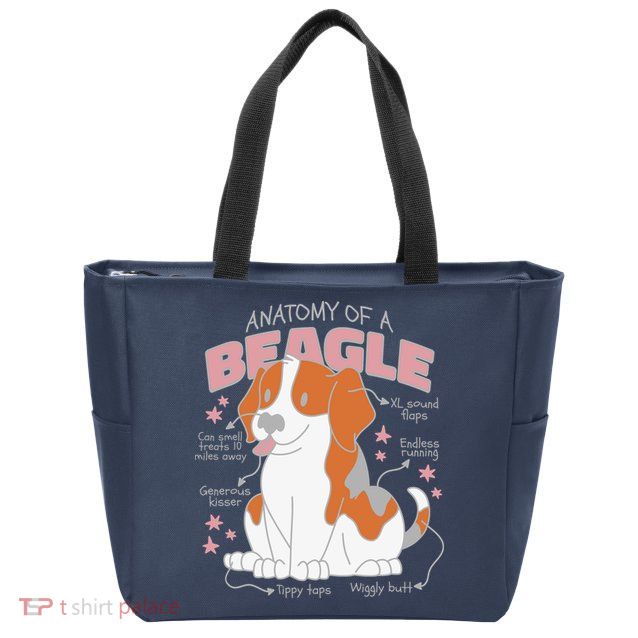 Beagle Anatomy Dog Zip Tote Bag