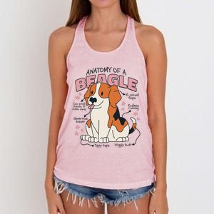 Beagle Anatomy Dog Women's Knotted Racerback Tank