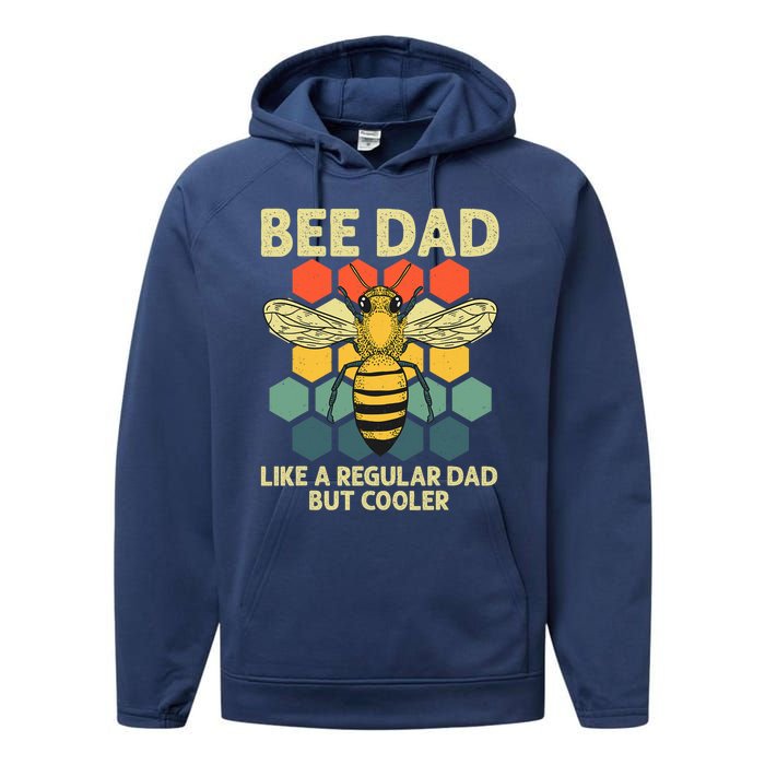 Bee Art Dad Honey Bee Keeper Bumblebee Beekeeper Performance Fleece Hoodie