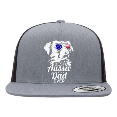 Best Aussie Dad Ever Australian Shepherd Flat Bill Trucker Hat