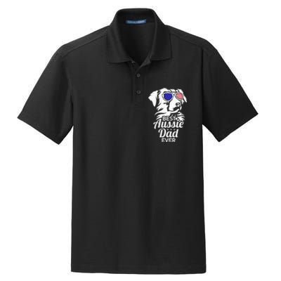 Best Aussie Dad Ever Australian Shepherd Dry Zone Grid Polo