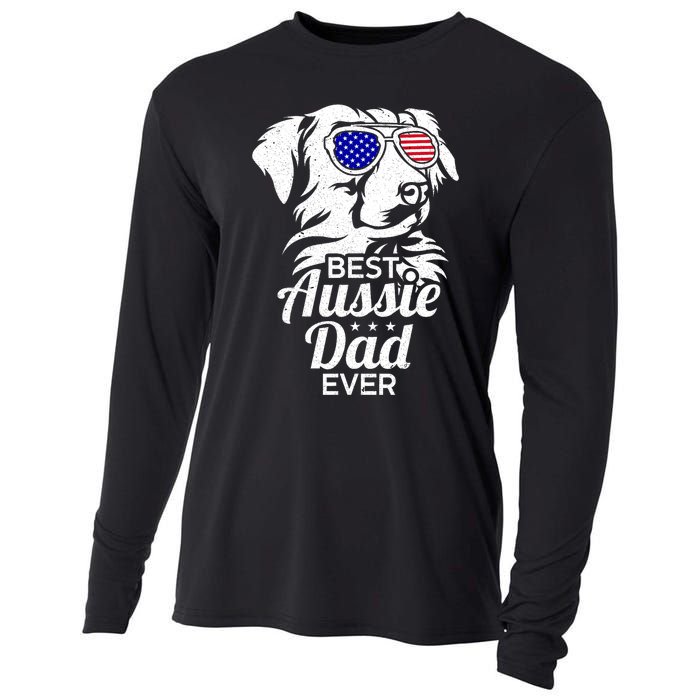 Best Aussie Dad Ever Australian Shepherd Cooling Performance Long Sleeve Crew