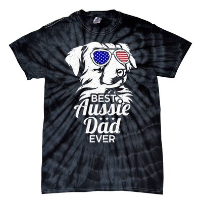 Best Aussie Dad Ever Australian Shepherd Tie-Dye T-Shirt