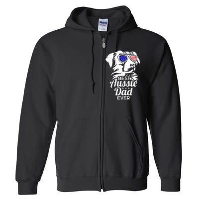 Best Aussie Dad Ever Australian Shepherd Full Zip Hoodie