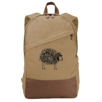 Black Apparel Doodled With Texta Cotton Canvas Backpack