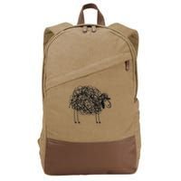 Black Apparel Doodled With Texta Cotton Canvas Backpack