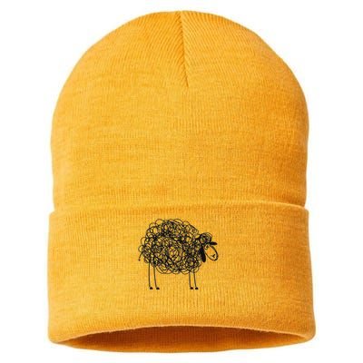 Black Apparel Doodled With Texta Sustainable Knit Beanie