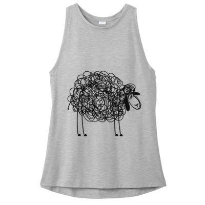 Black Apparel Doodled With Texta Ladies PosiCharge Tri-Blend Wicking Tank