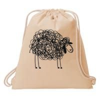 Black Apparel Doodled With Texta Drawstring Bag