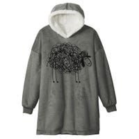Black Apparel Doodled With Texta Hooded Wearable Blanket