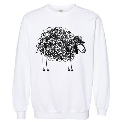 Black Apparel Doodled With Texta Garment-Dyed Sweatshirt