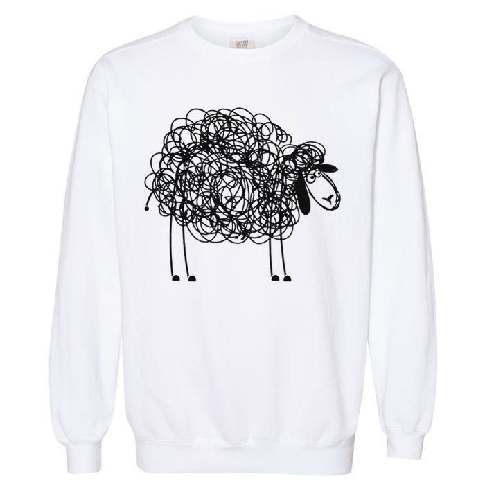 Black Apparel Doodled With Texta Garment-Dyed Sweatshirt