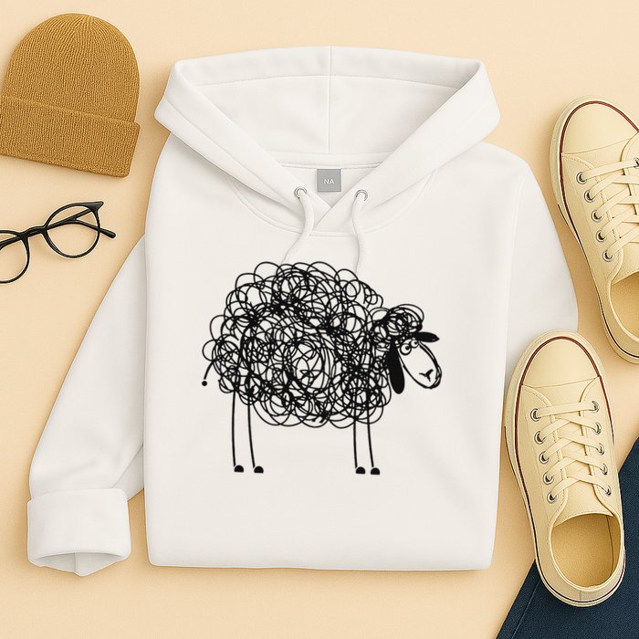 Black Apparel Doodled With Texta Hoodie