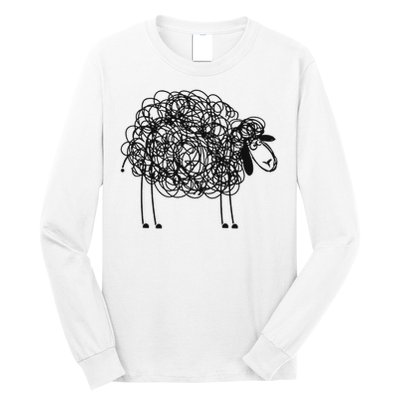 Black Apparel Doodled With Texta Long Sleeve Shirt