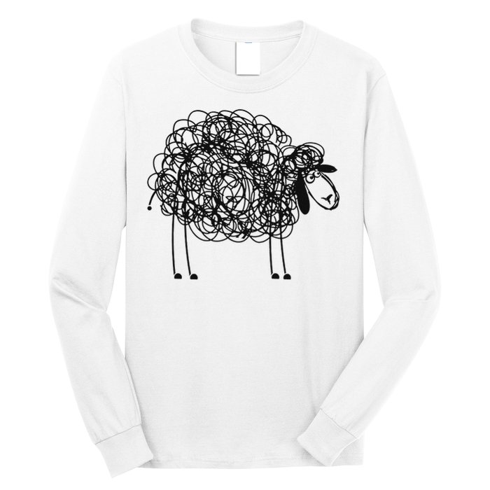 Black Apparel Doodled With Texta Long Sleeve Shirt