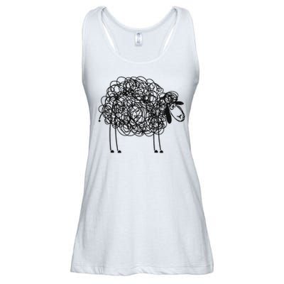 Black Apparel Doodled With Texta Ladies Essential Flowy Tank