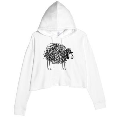 Black Apparel Doodled With Texta Crop Fleece Hoodie
