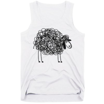 Black Apparel Doodled With Texta Tank Top