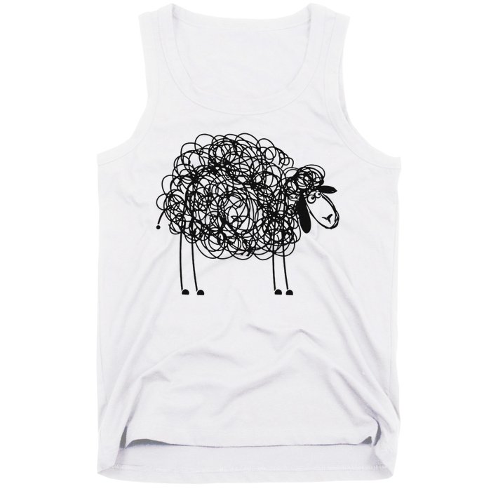 Black Apparel Doodled With Texta Tank Top