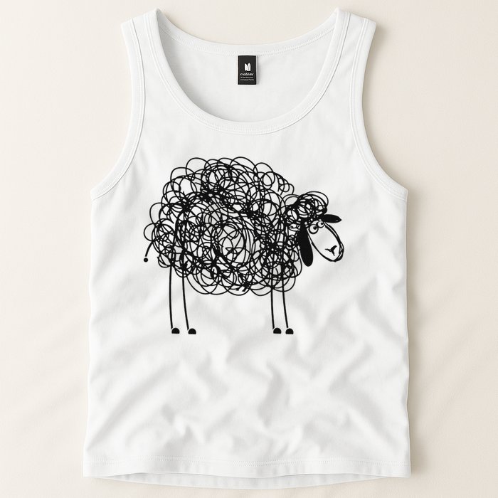 Black Apparel Doodled With Texta Tank Top