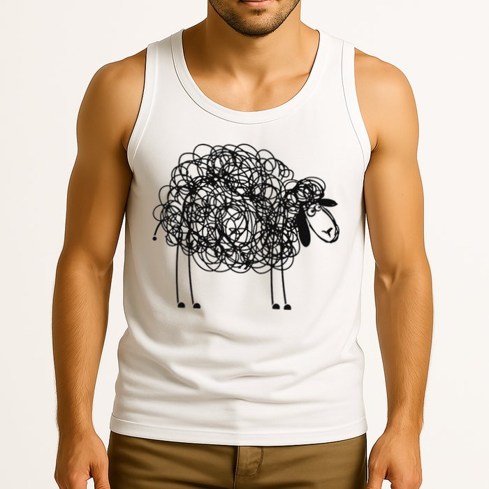 Black Apparel Doodled With Texta Tank Top