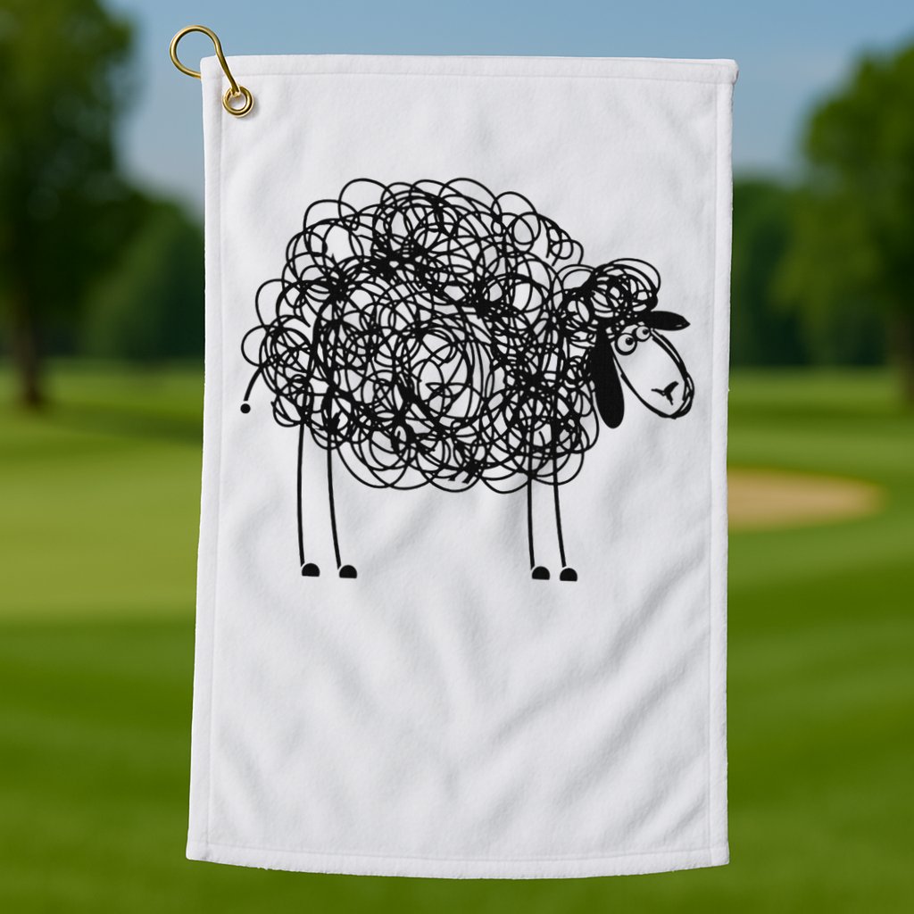 Black Apparel Doodled With Texta Golf Towel