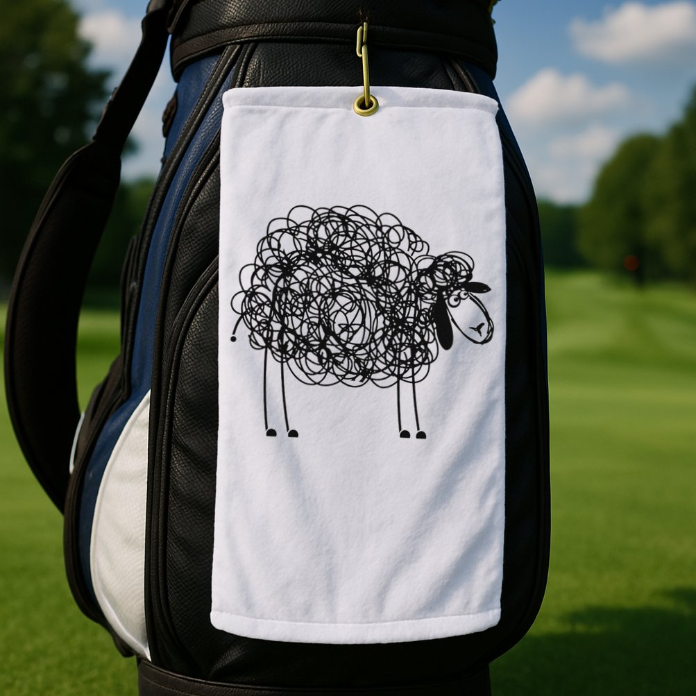Black Apparel Doodled With Texta Golf Towel