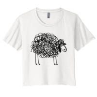 Black Apparel Doodled With Texta Crop Top