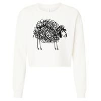 Black Apparel Doodled With Texta Cropped Pullover Crew