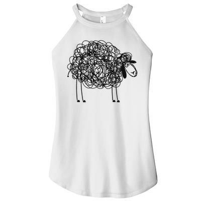 Black Apparel Doodled With Texta Women's Perfect Tri Rocker Tank