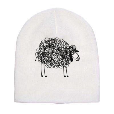 Black Apparel Doodled With Texta Short Acrylic Beanie
