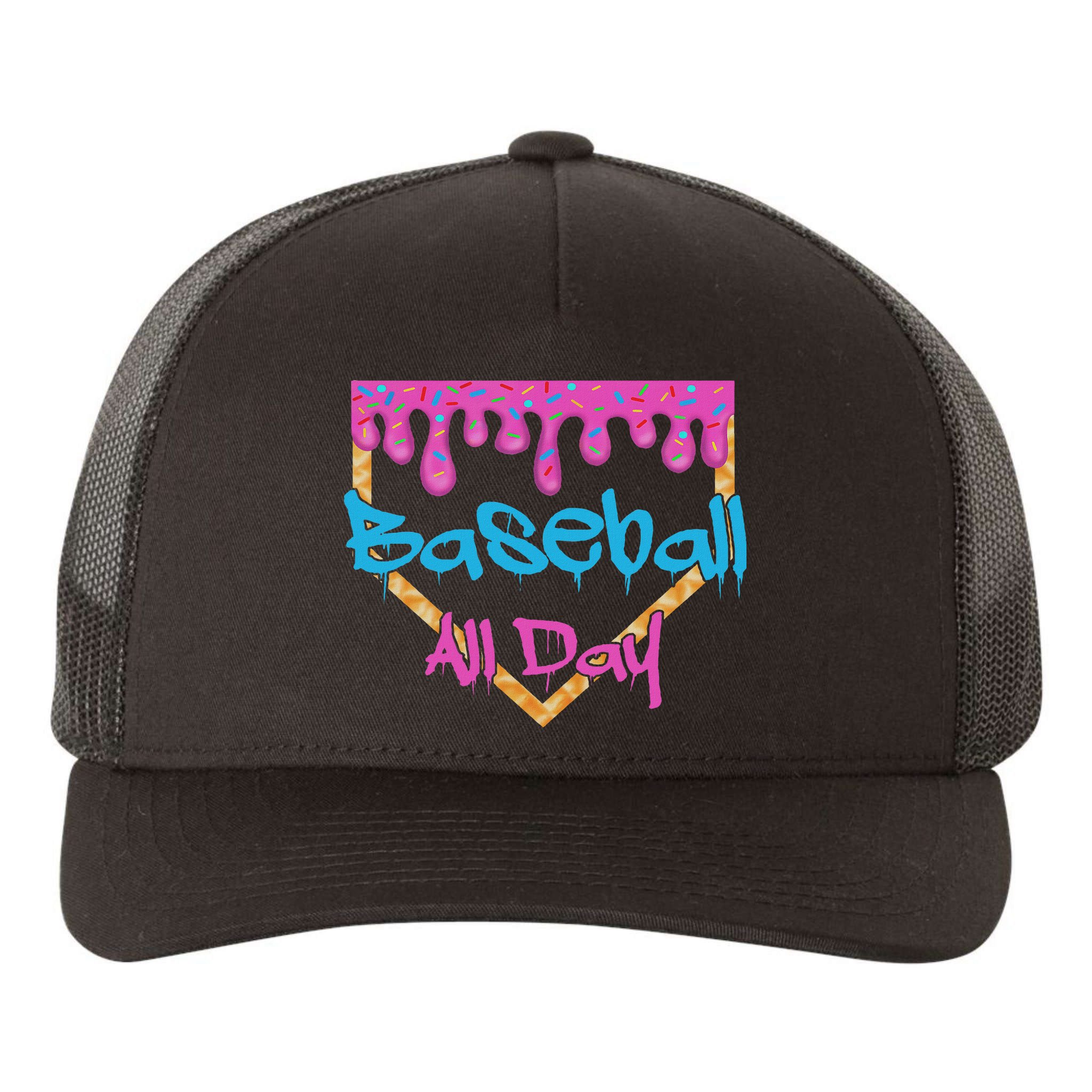 Baseball All Day Drip Home Plate Ice Cream Yupoong Adult 5-Panel Trucker Hat