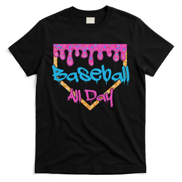 Baseball All Day Drip Home Plate Ice Cream T-Shirt