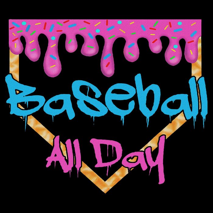 Baseball All Day Drip Home Plate Ice Cream T-Shirt