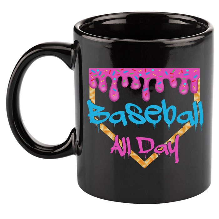 Baseball All Day Drip Home Plate Ice Cream 11oz C Handle Ceramic Mug