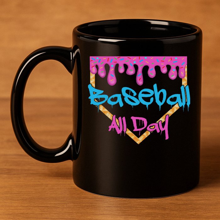 Baseball All Day Drip Home Plate Ice Cream 11oz C Handle Ceramic Mug