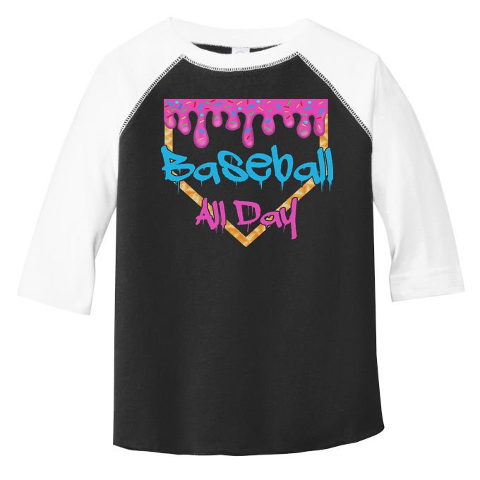 Baseball All Day Drip Home Plate Ice Cream Toddler Fine Jersey T-Shirt