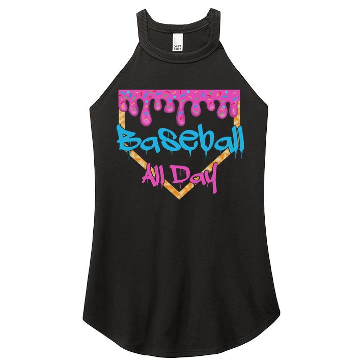 Baseball All Day Drip Home Plate Ice Cream Women's Perfect Tri Rocker Tank